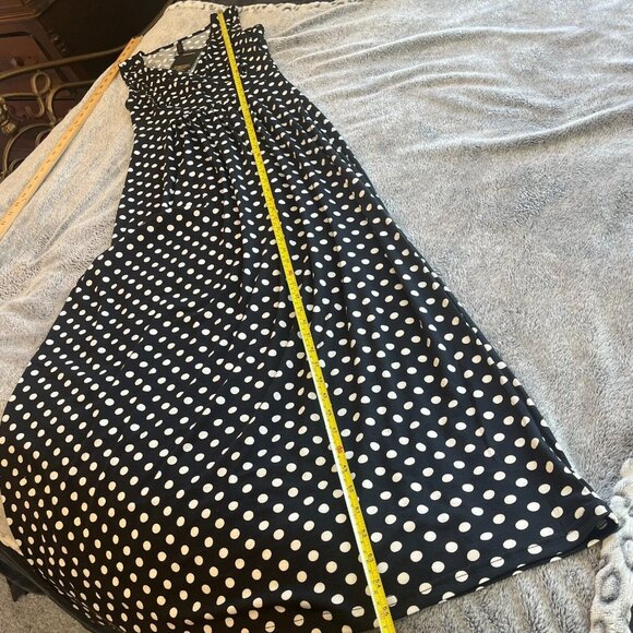 WOosea Dress Small Black White Polka Dot Surplice Babydoll Maxi Retro NEW 16797 - Picture 8 of 11